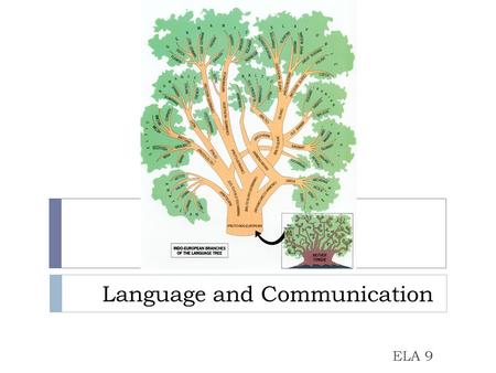 Language and Communication ELA 9. How do we communicate?