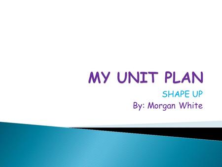 SHAPE UP By: Morgan White.  The purpose of this unit plan is for the children to learn how to manipulate and create different polygons (triangles, quadrilaterals,