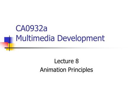 CA0932a Multimedia Development