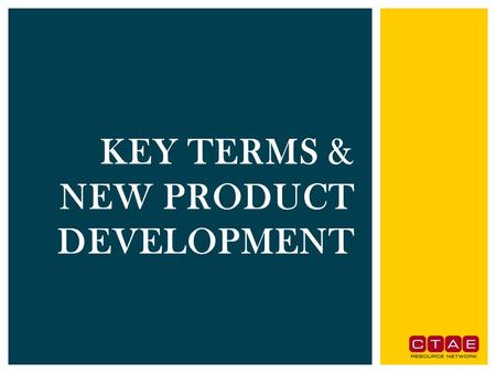 Key terms & New product development