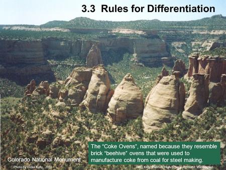 3.3 Rules for Differentiation Colorado National Monument Greg Kelly, Hanford High School, Richland, WashingtonPhoto by Vickie Kelly, 2003 The “Coke Ovens”,