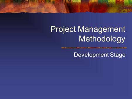 Project Management Methodology Development Stage.