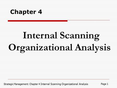 Internal Scanning Organizational Analysis