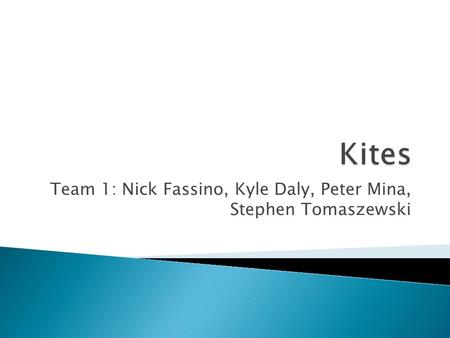 Team 1: Nick Fassino, Kyle Daly, Peter Mina, Stephen Tomaszewski.