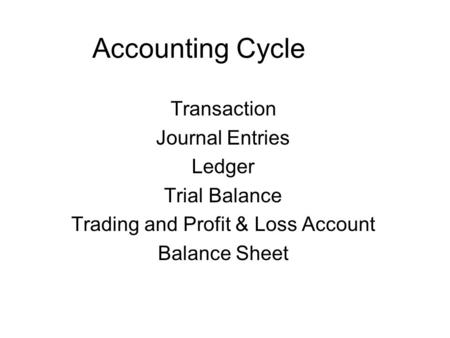 Trading and Profit & Loss Account