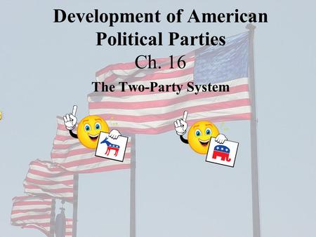 Development of American Political Parties Ch. 16 The Two-Party System.