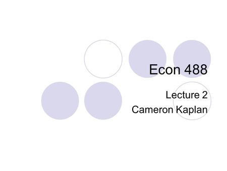 Econ 488 Lecture 2 Cameron Kaplan. Hypothesis Testing Suppose you want to test whether the average person receives a B or higher (3.0) in econometrics.
