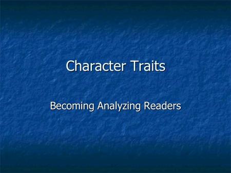 Becoming Analyzing Readers
