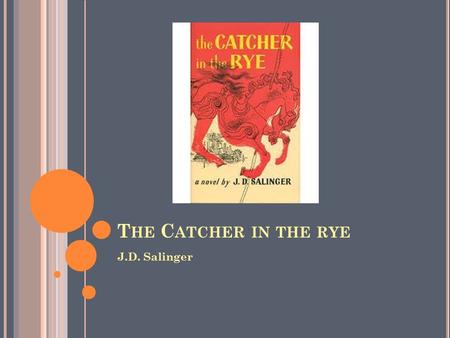 T HE C ATCHER IN THE RYE J.D. Salinger. P REPARATION FOR S OCRATIC SEMINAR What is wrong with Holden? Decide what is his biggest fault. List character.
