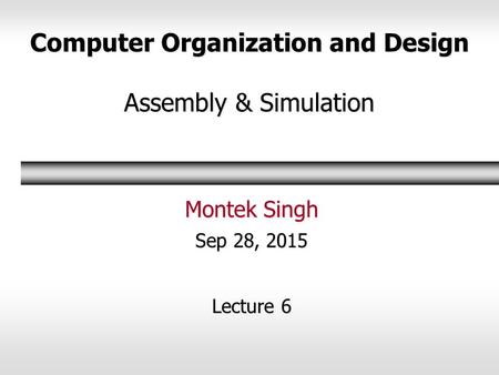 Computer Organization and Design Assembly & Simulation
