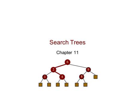 Search Trees Chapter 11 6 9 2 4 1 8   . Outline  Binary Search Trees  AVL Trees  Splay Trees.