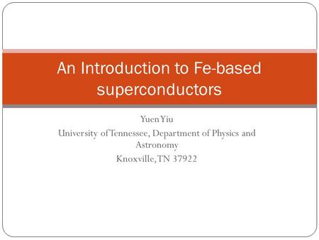An Introduction to Fe-based superconductors