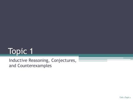 Inductive Reasoning, Conjectures, and Counterexamples