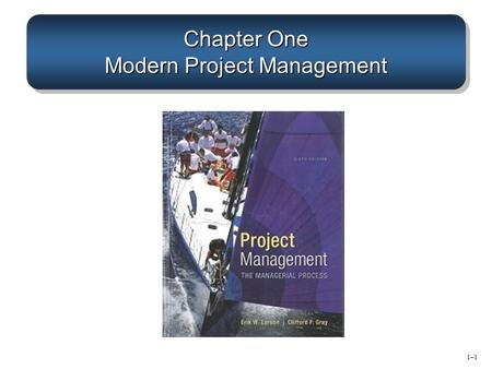 Chapter One Modern Project Management 1–11–1. 1–21–2 What is a Project? Project Defined –A complex, nonroutine, one-time effort limited by time, budget,
