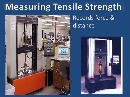 Records force & distance. * Calibration “strain gauge” * 6 Samples * What it Means * Video * Results.