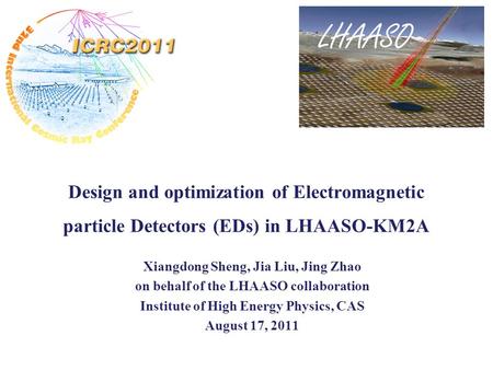 Design and optimization of Electromagnetic particle Detectors (EDs) in LHAASO-KM2A Xiangdong Sheng, Jia Liu, Jing Zhao on behalf of the LHAASO collaboration.