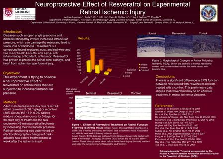 Neuroprotective Effect of Resveratrol on Experimental Retinal Ischemic Injury Andrew Logemam 1, Anita P. Vin 1, H.B. Hu 4, Evan B. Stubbs, Jr. 1,2,6, Jay.