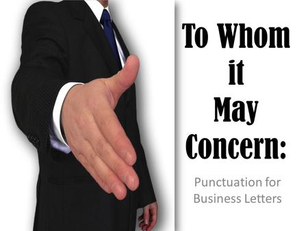 Punctuation for Business Letters