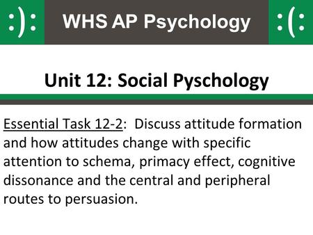 Unit 12: Social Pyschology