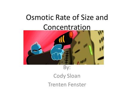 Osmotic Rate of Size and Concentration By: Cody Sloan Trenten Fenster.