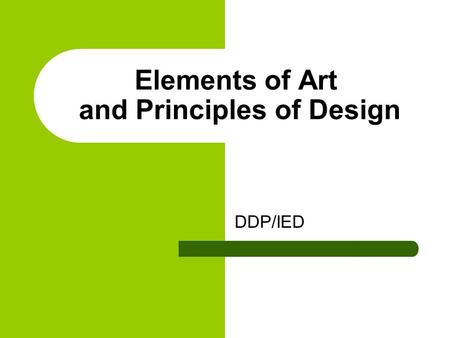 Elements of Art and Principles of Design