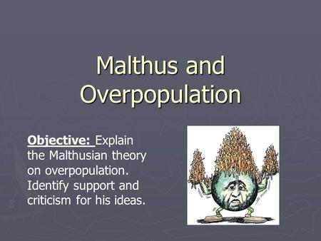 Malthus and Overpopulation