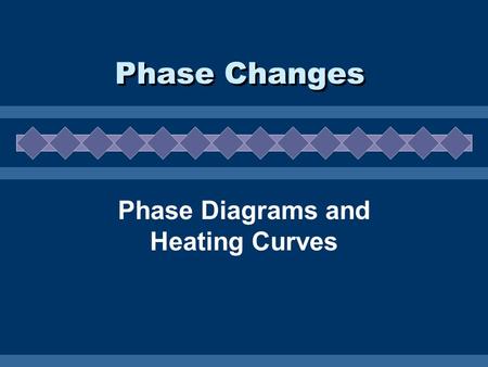 Phase Changes Phase Diagrams and Heating Curves. Phase Diagrams  Show the phases of a substance at different temps and pressures. Courtesy Christy Johannesson.