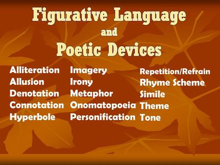Figurative Language Poetic Devices