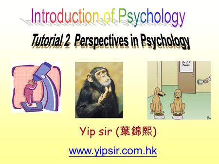 Www.yipsir.com.hk Yip sir ( 葉錦熙 ). 1. What is the modern definition of psychology? Psychology is the scientific study of behavior and mental processes,