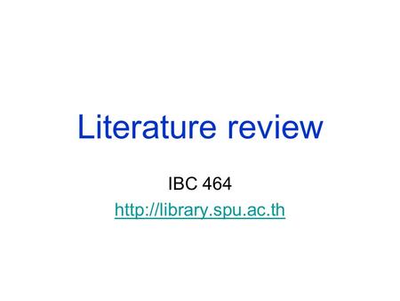 presentations on literature review
