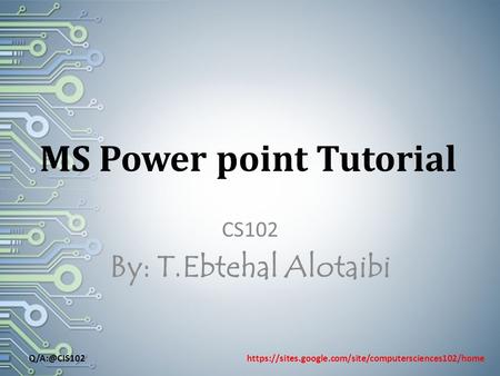 MS Power point Tutorial