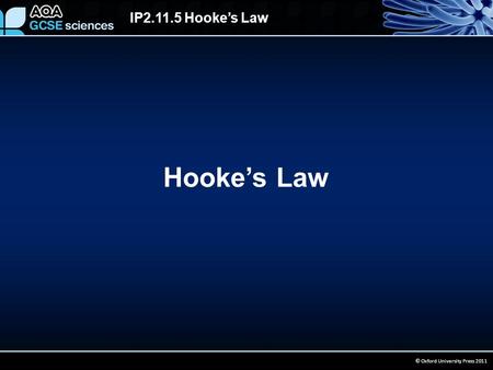 IP2.11.5 Hooke’s Law © Oxford University Press 2011 Hooke’s Law.