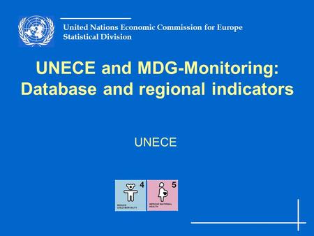 United Nations Economic Commission for Europe Statistical Division UNECE and MDG-Monitoring: Database and regional indicators UNECE.