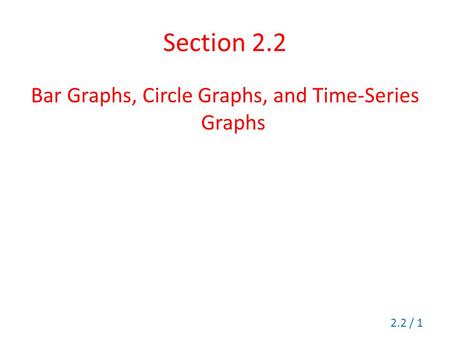 Section 2.2 Bar Graphs, Circle Graphs, and Time-Series Graphs 2.2 / 1.