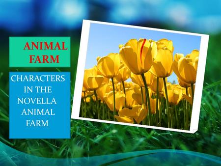 ANIMAL FARM CHARACTERS IN THE NOVELLA ANIMAL FARM.