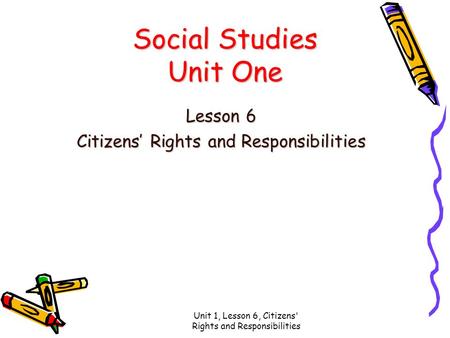 Social Studies Unit One