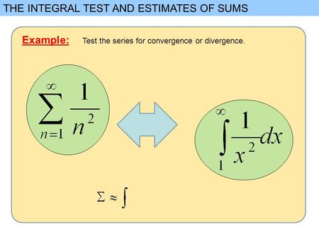 THE INTEGRAL TEST AND ESTIMATES OF SUMS
