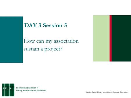 Building Strong Library Associations | Regional Convenings DAY 3 Session 5 How can my association sustain a project?