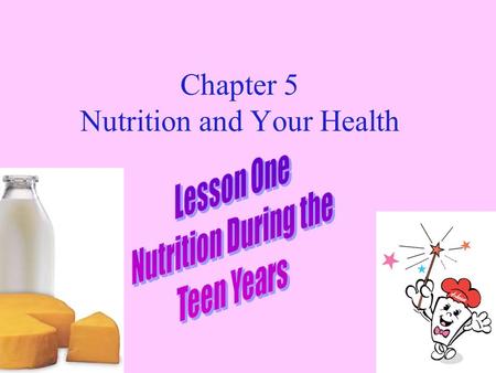 Chapter 5 Nutrition and Your Health *SUBSTANCES IN FOOD THAT THE BODY NEEDS TO FUNCTION PROPERLY* “NUTRITION: THE PROCESS BY WHICH THE BODY TAKES IN.