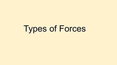 Types of Forces.