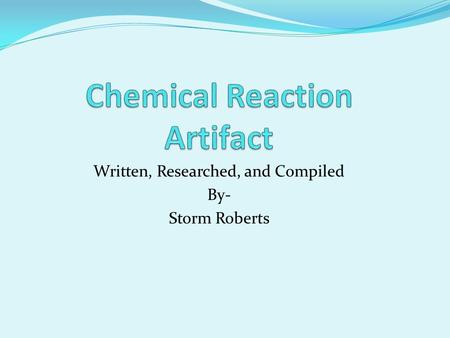 Chemical Reaction Artifact