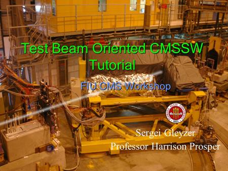 Test Beam Oriented CMSSW Tutorial Sergei Gleyzer Professor Harrison Prosper FIU CMS Workshop.