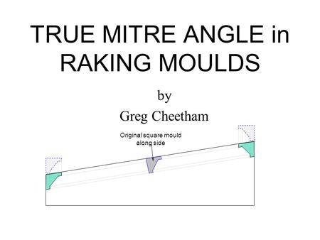 TRUE MITRE ANGLE in RAKING MOULDS by Greg Cheetham Original square mould along side.