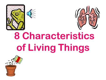 8 Characteristics of Living Things What is an organism? A living thing!