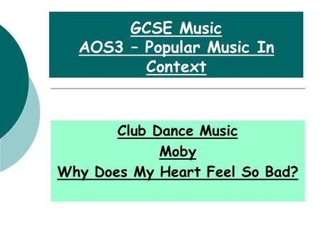 GCSE Music AOS3 – Popular Music In Context