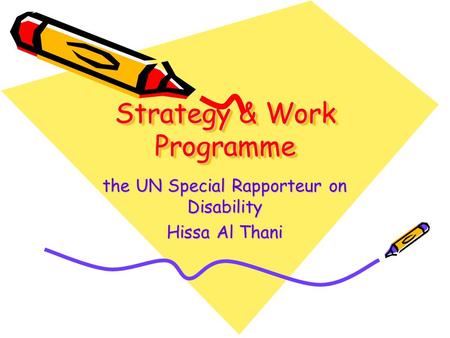 Strategy & Work Programme the UN Special Rapporteur on Disability Hissa Al Thani.