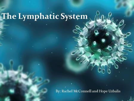 The Lymphatic System By: Rachel McConnell and Hope Uzbalis.