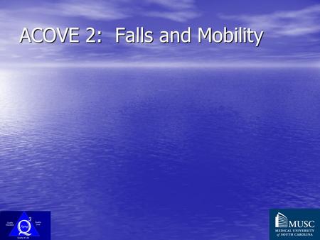 ACOVE 2: Falls and Mobility. Falls Pretest Question 1 n = 67.