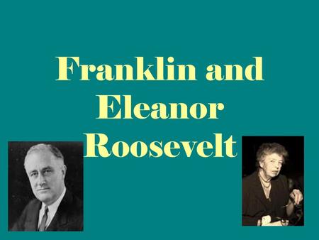Franklin and Eleanor Roosevelt. What is the name of the plan FDR created to help America during the Great Depression?