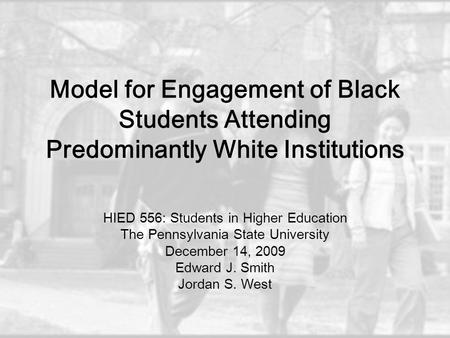 HIED 556: Students in Higher Education